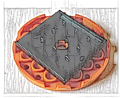 Turntable 6 x 6 x 2/3 with Black Square Base, Free-Spinning (11213 / 61485)