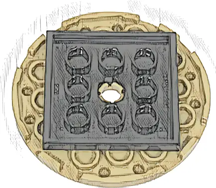 Turntable 6 x 6 x 2/3 with Black Square Base, Free-Spinning (11213 / 61485)