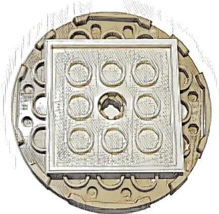 Turntable 6 x 6 x 2/3 with White Square Base, Free-Spinning (11213 / 61485)