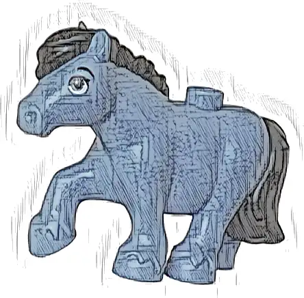 Horse, Friends Style, Pony with Molded Black Mane and Tail and Printed Black Eyebrow and Eyelash, White Eye Pattern (Blackberry)