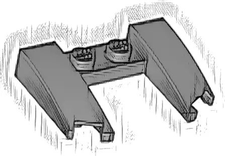 Wedge 3 x 4 x 2/3 Curved with Cutout