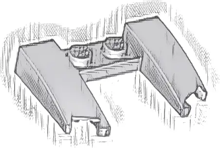 Wedge 3 x 4 x 2/3 Curved with Cutout