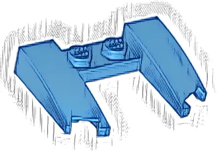 Wedge 3 x 4 x 2/3 Curved with Cutout