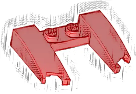 Wedge 3 x 4 x 2/3 Curved with Cutout