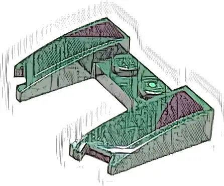 Wedge 3 x 4 x 2/3 Curved with Cutout with 2 Black Triangles Pattern (Stickers) - Set 76907