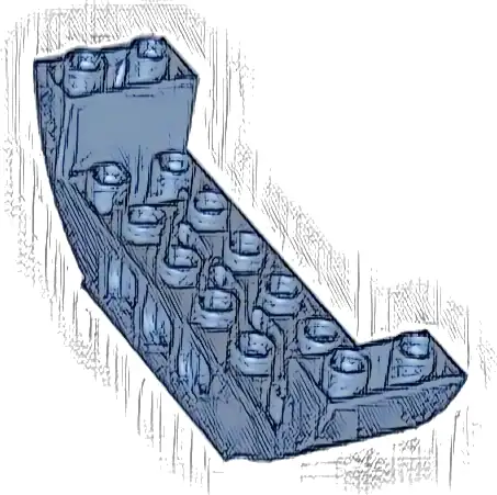 Slope, Curved 8 x 2 x 2 Inverted Double