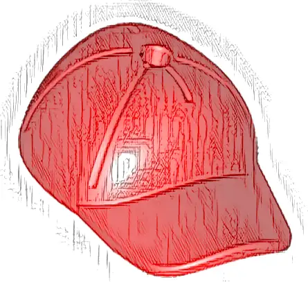 Minifigure, Headgear Cap - Short Curved Bill with Seams and Hole on Top