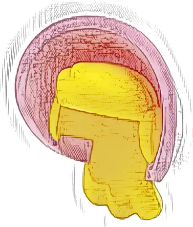 Minifigure, Hair Combo, Hat with Hair, Bonnet with Molded Yellow Medium Length Hair Pattern