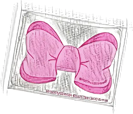 Plastic Bow with Magenta Edges and Creases on Dark Pink Background Pattern