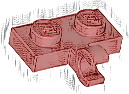 Plate, Modified 1 x 2 with Clip on Side (Horizontal Grip)