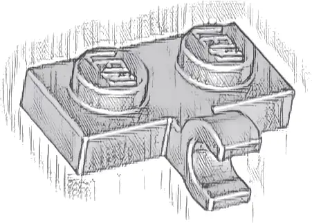 Plate, Modified 1 x 2 with Clip on Side (Horizontal Grip)