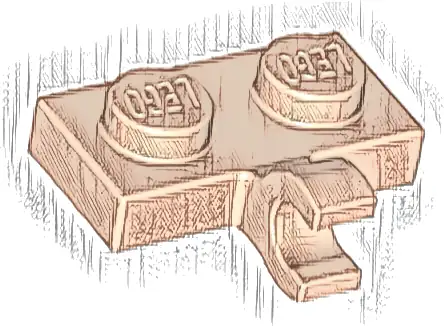 Plate, Modified 1 x 2 with Clip on Side (Horizontal Grip)