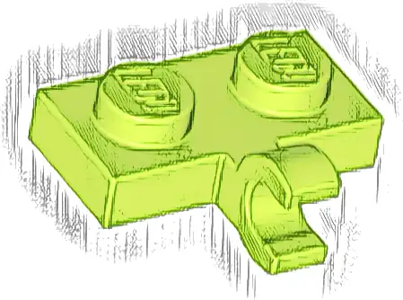 Plate, Modified 1 x 2 with Clip on Side (Horizontal Grip)
