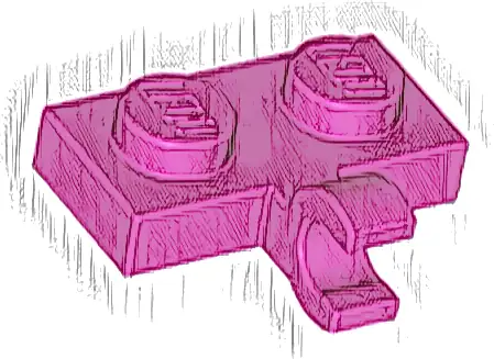 Plate, Modified 1 x 2 with Clip on Side (Horizontal Grip)