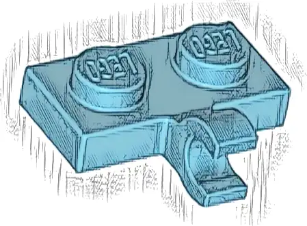 Plate, Modified 1 x 2 with Clip on Side (Horizontal Grip)