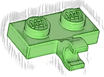 Plate, Modified 1 x 2 with Clip on Side (Horizontal Grip)