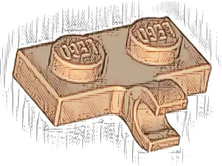 Plate, Modified 1 x 2 with Clip on Side (Horizontal Grip)
