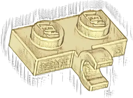 Plate, Modified 1 x 2 with Clip on Side (Horizontal Grip)