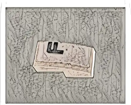 Slope, Curved 2 x 1 x 2/3 with Black Letter F on White Background Pattern Model Left Side (Sticker) - Set 42096