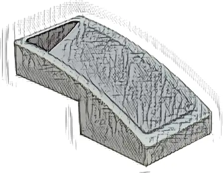 Slope, Curved 2 x 1 x 2/3 with Black Triangle Corner on Light Bluish Gray Background Pattern Model Left Side (Sticker) - Set 76909