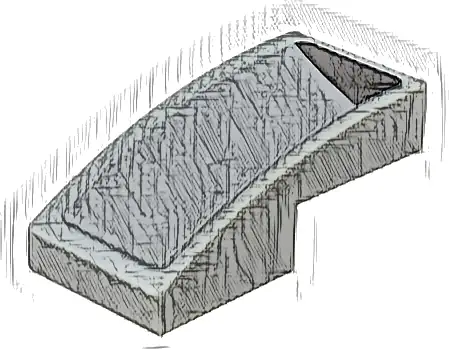 Slope, Curved 2 x 1 x 2/3 with Black Triangle Corner on Light Bluish Gray Background Pattern Model Right Side (Sticker) - Set 76909