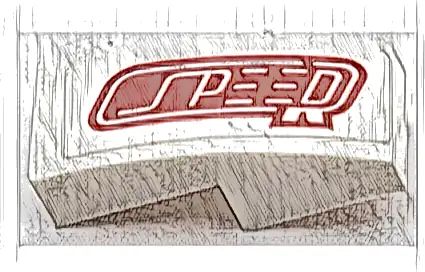 Slope, Curved 2 x 1 x 2/3 with Red 'SPEED' Pattern Model Left Side (Sticker) - Set 42109