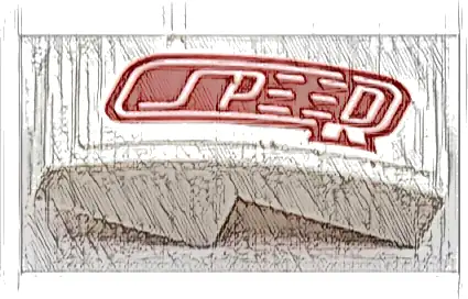 Slope, Curved 2 x 1 x 2/3 with Red 'SPEED' Pattern Model Right Side (Sticker) - Set 42109