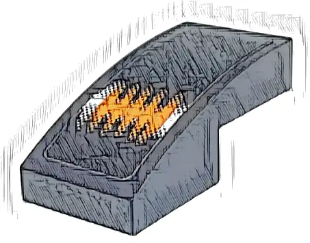 Slope, Curved 2 x 1 x 2/3 with Orange and White Engine Pattern (Sticker) - Set 76918