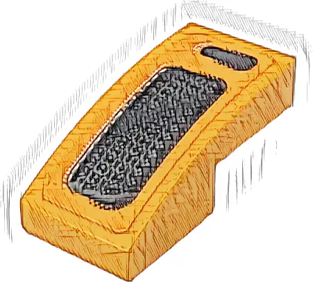 Slope, Curved 2 x 1 x 2/3 with Black and Silver Air Intake Grilles Pattern Model Left Side (Sticker) - Set 76918