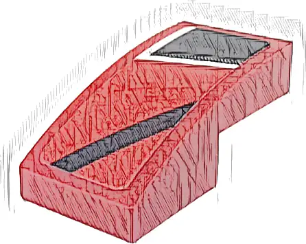 Slope, Curved 2 x 1 x 2/3 with White and Black Stripes and Corner Pattern Model Left Side (Sticker) - Set 76916