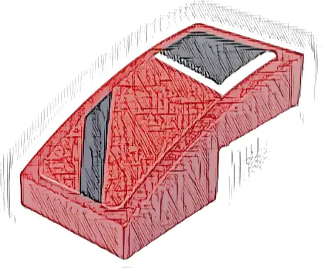 Slope, Curved 2 x 1 x 2/3 with White and Black Stripes and Corner Pattern Model Right Side (Sticker) - Set 76916