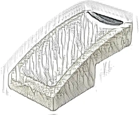 Slope, Curved 2 x 1 x 2/3 with Black End with Silver Stripe Pattern Model Right Side (Sticker) - Set 76916