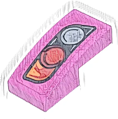 Slope, Curved 2 x 1 x 2/3 with Silver and Red Taillights and Orange Blinker Pattern Model Left Side (Sticker) - Set 77241