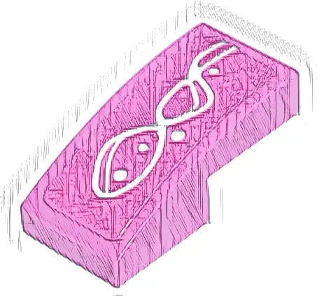 Slope, Curved 2 x 1 x 2/3 with White Curved Lines and Dots Pattern Model Left Side (Sticker) - Set 77241