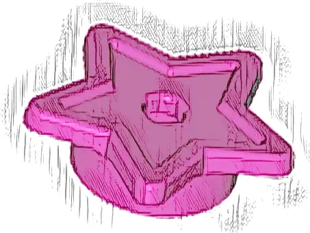 Plate, Round 1 x 1 with Star and Small Pin Hole