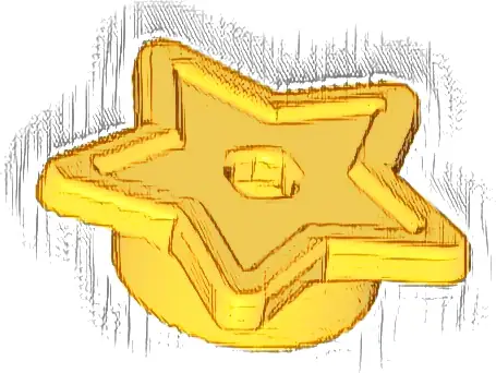 Plate, Round 1 x 1 with Star and Small Pin Hole