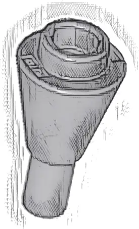 Cone 1 x 1 Inverted with Bar