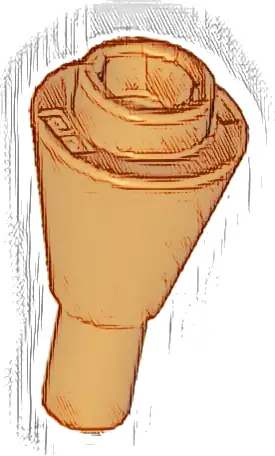 Cone 1 x 1 Inverted with Bar