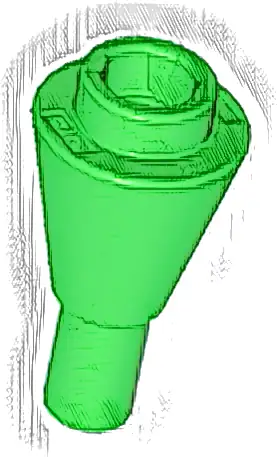 Cone 1 x 1 Inverted with Bar