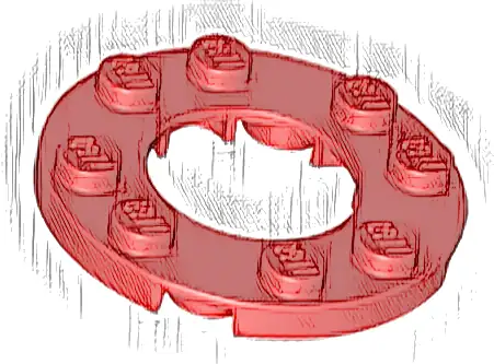 Plate, Round 4 x 4 with 2 x 2 Round Open Center