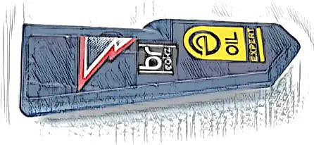 Technic, Panel Fairing #21 Very Small Smooth, Side B with 'breakz', 'OIL EXPERT', Red and White Lightning Stripes Pattern (Sticker) - Set 42109