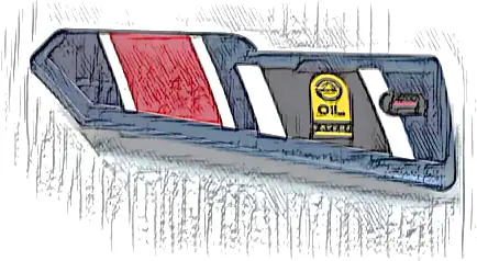 Technic, Panel Fairing #22 Very Small Smooth, Side A with 'OIL EXPERT', Black, Red, and White Stripes Pattern (Sticker) - Set 42109