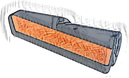 Technic, Panel Fairing #22 Very Small Smooth, Side A with Orange Stripe on Black Background Pattern (Sticker) - Set 42141