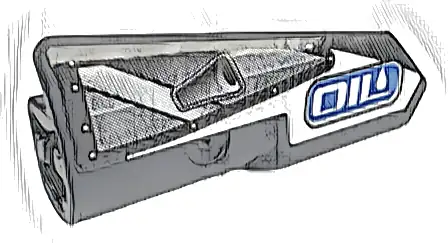 Technic, Panel Fairing #22 Very Small Smooth, Side A with White 'OIL' on Blue Background and Silver Air Intake Pattern (Sticker) - Set 42153
