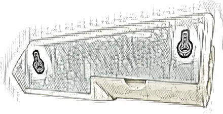 Technic, Panel Fairing #22 Very Small Smooth, Side B with 2 Black and Silver Latches Pattern (Sticker) - Set 42153