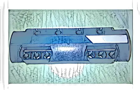 Technic, Panel Curved 11 x 3 with 10 Pin Holes through Panel Surface with White Stripe Pattern Model Left Side (Sticker) - Set 41999