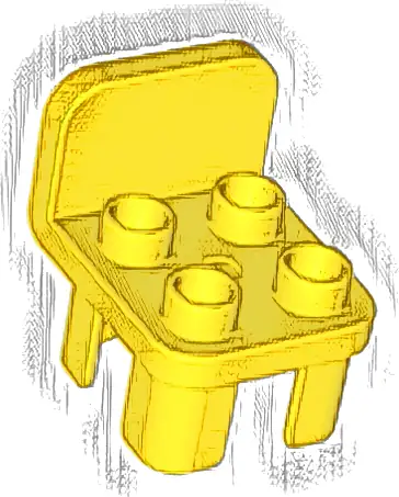 Duplo, Furniture Chair with 4 Studs and Rounded Back