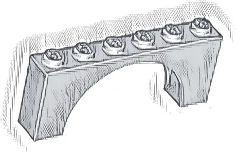 Arch 1 x 6 x 2 - Thin Top without Reinforced Underside