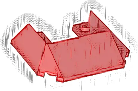 Wedge 6 x 4 Cutout (Train Roof) with 5 Large Bottom Tubes