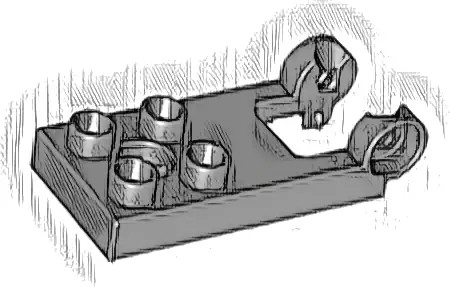 Duplo, Plate 2 x 3 with 4 Studs and Hinge